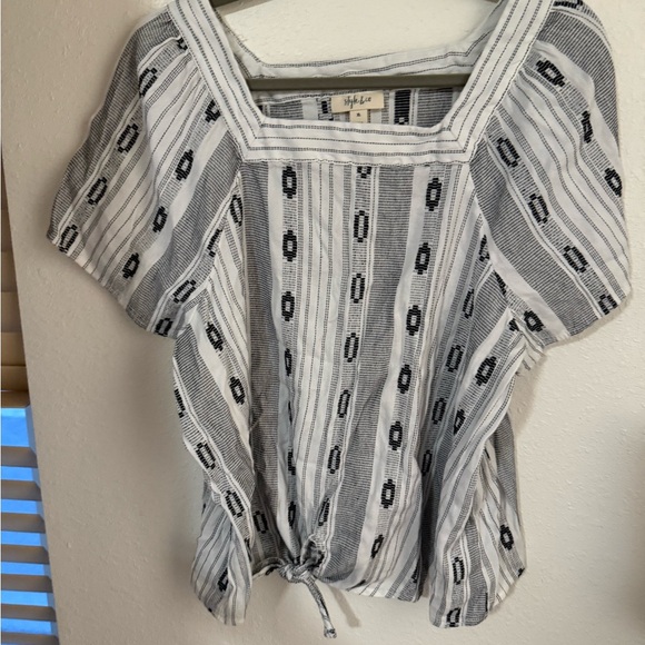 Style & Co set of 2 shirts| blue with white and black with white| size XL - Picture 5 of 15